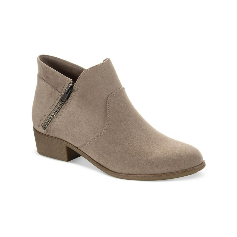 Sun + Stone Micro Suede Double Zipper Booties Boots Sz 8 M - Gray Grey - Picture 4 of 16